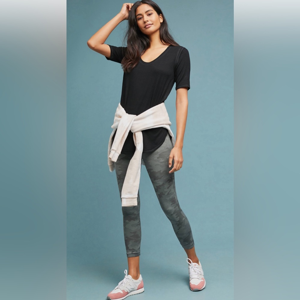 Spank  Cropped Lamn Leggings-Sage Camo XS